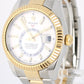 Rolex Sky-Dweller 326933 Two-Tone 18k Yellow Gold Steel White 42mm Fluted Watch