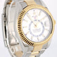 Rolex Sky-Dweller 326933 Two-Tone 18k Yellow Gold Steel White 42mm Fluted Watch