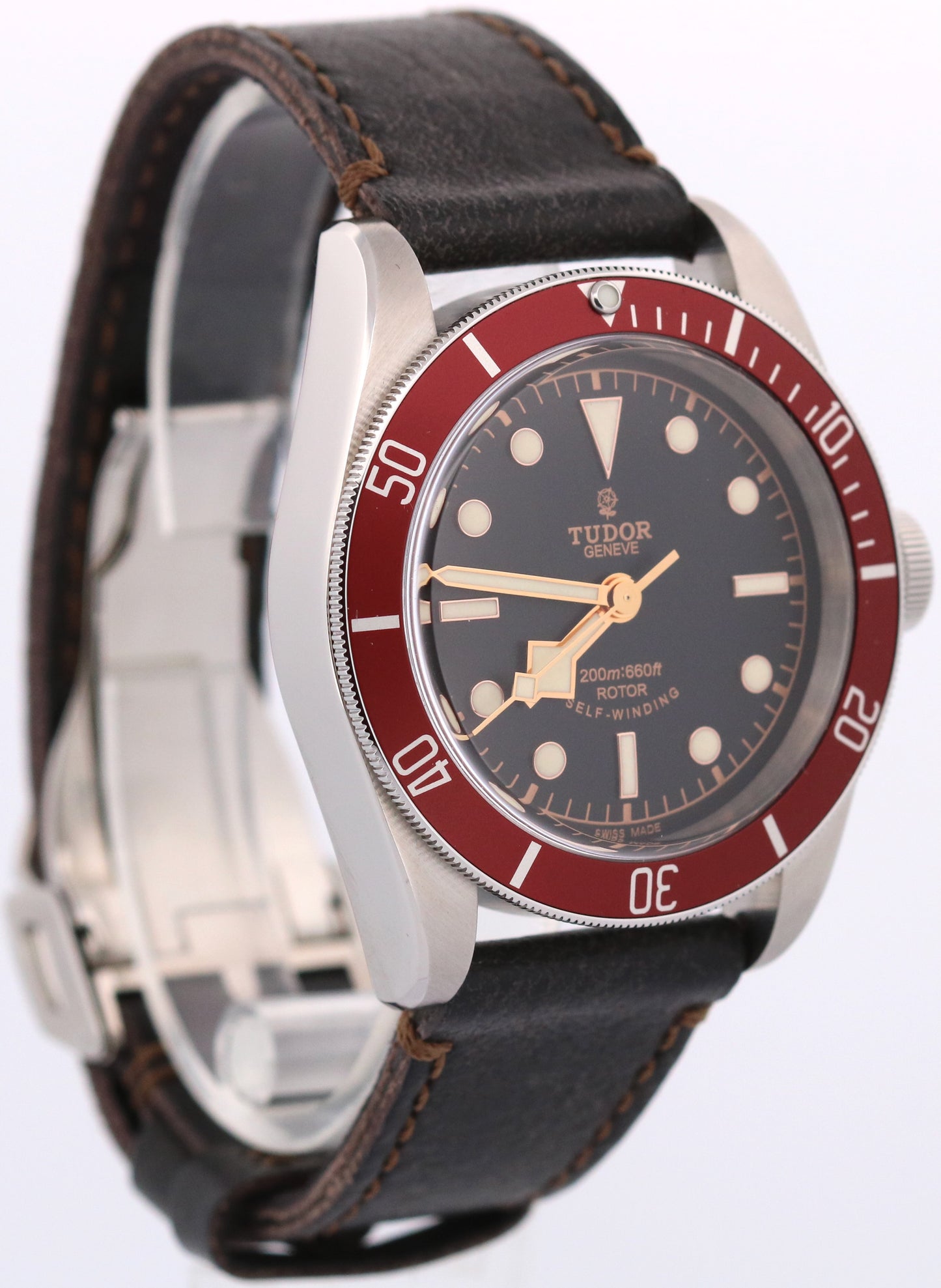 2016 PAPERS Tudor Heritage Black Bay RED Steel SMILEY 41mm 79220R Watch BOX