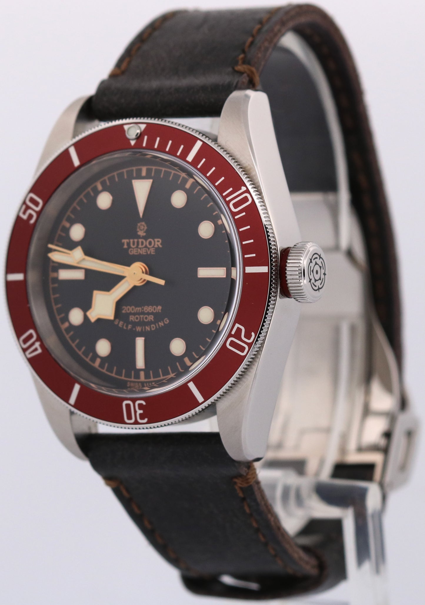 2016 PAPERS Tudor Heritage Black Bay RED Steel SMILEY 41mm 79220R Watch BOX