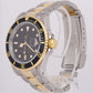 Rolex Submariner Date 40mm Black Two Tone 18K Gold Stainless Steel 16613 Watch