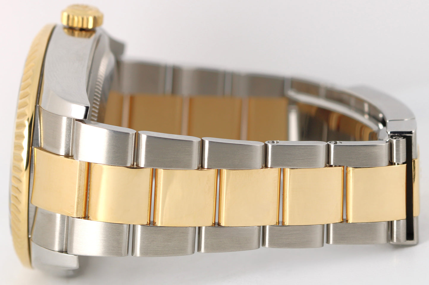 Rolex Sky-Dweller 326933 Two-Tone 18k Yellow Gold Steel White 42mm Fluted Watch