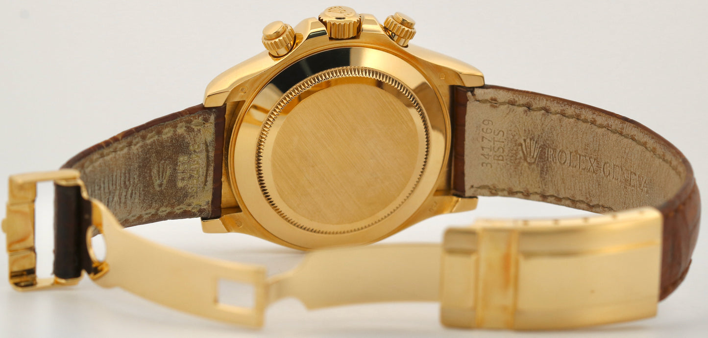 Rolex Daytona Cosmograph FACTORY WHITE DIAMOND 18K Yellow Gold REHAUT 116518 BOX