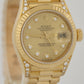 Ladies Rolex DateJust President 26mm FACTORY CHAMPAGNE DIAMOND 18K 79238 BOX