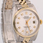 Rolex DateJust SILVER DIAMOND Two-Tone 18K Yellow Gold Steel JUBILEE 36mm 16013