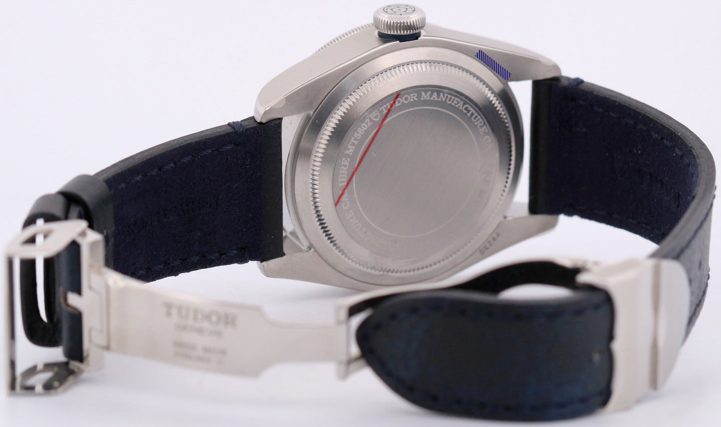 STICKERED 2020 PAPERS Tudor Black Bay BLUE Stainless Leather 41mm 79230B BOX
