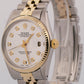Rolex DateJust SILVER DIAMOND Two-Tone 18K Yellow Gold Steel JUBILEE 36mm 16013
