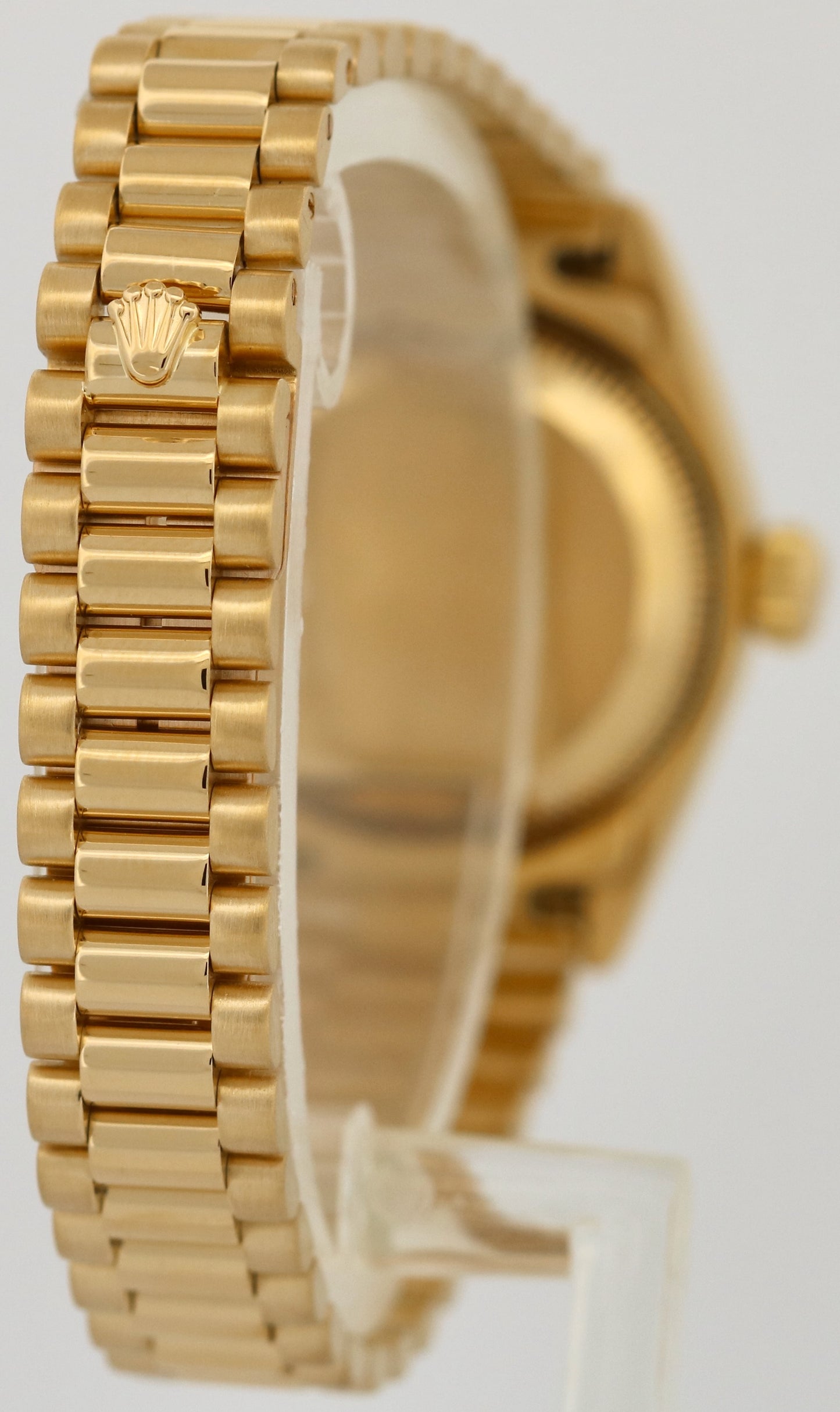 Ladies Rolex DateJust President 26mm FACTORY CHAMPAGNE DIAMOND 18K 79238 BOX