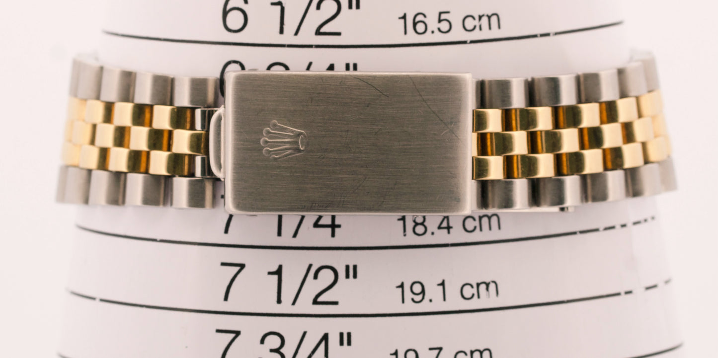PAPERS Rolex DateJust IVORY WHITE COMPUTER 18K Steel Gold JUBILEE 36mm 16233 BOX
