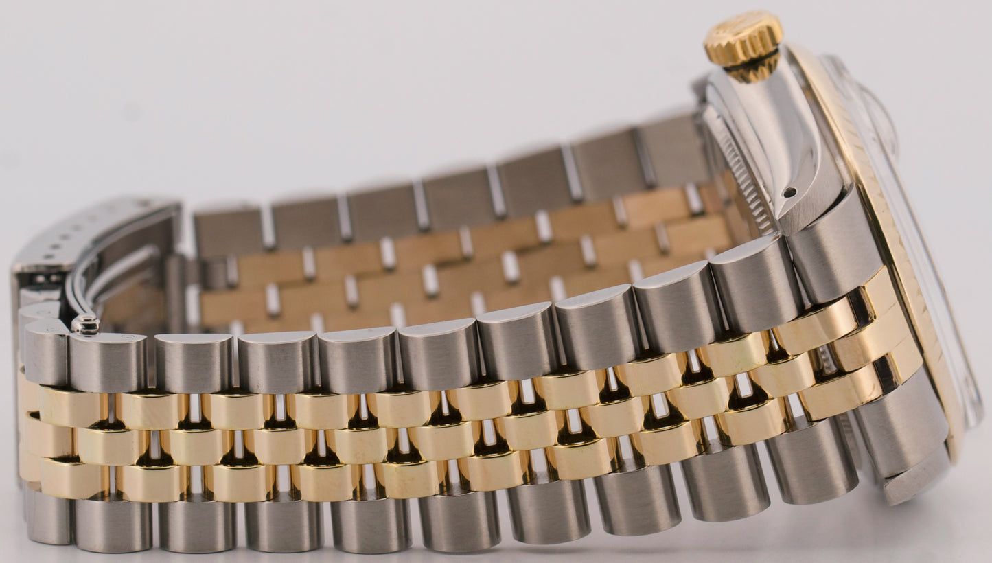 Rolex DateJust SILVER DIAMOND Two-Tone 18K Yellow Gold Steel JUBILEE 36mm 16013