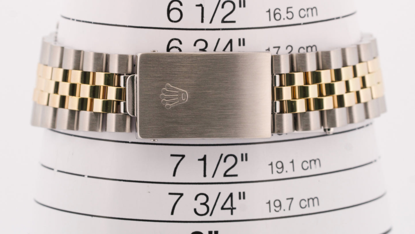 Rolex DateJust SILVER DIAMOND Two-Tone 18K Yellow Gold Steel JUBILEE 36mm 16013