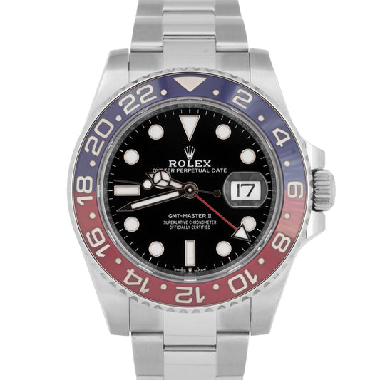 2023 NEW PAPERS Rolex GMT-Master II 40mm PEPSI Red Blue OYSTER 126710 BLRO BOX