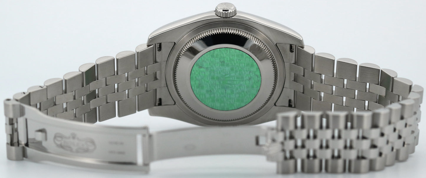 PAPERS Rolex DateJust 36mm SILVER DIAMOND Stainless Steel JUBILEE 18K 116234 BOX