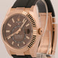 2023 PAPERS Rolex Sky-Dweller CHOCOLATE Brown 18K Oysterflex 326235 42mm BOX