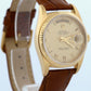 Rolex Day-Date FLAT CHAMPAGNE ROMAN 18K Yellow Gold Fluted Leather 36mm 18238