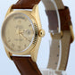 Rolex Day-Date FLAT CHAMPAGNE ROMAN 18K Yellow Gold Fluted Leather 36mm 18238