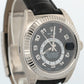 STICKERED Rolex Sky-Dweller BLACK ARABIC 18K White Gold Leather 42mm 326139 BOX