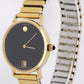 Vintage Movado Zenith Museum 36 2020 496 14k Yellow Gold Black 34mm Quartz Watch
