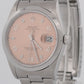 MINT Rolex Oyster Perpetual Date 34mm SALMON Pink Stainless Steel Watch 15200