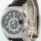 STICKERED Rolex Sky-Dweller BLACK ARABIC 18K White Gold Leather 42mm 326139 BOX