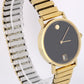 Vintage Movado Zenith Museum 36 2020 496 14k Yellow Gold Black 34mm Quartz Watch