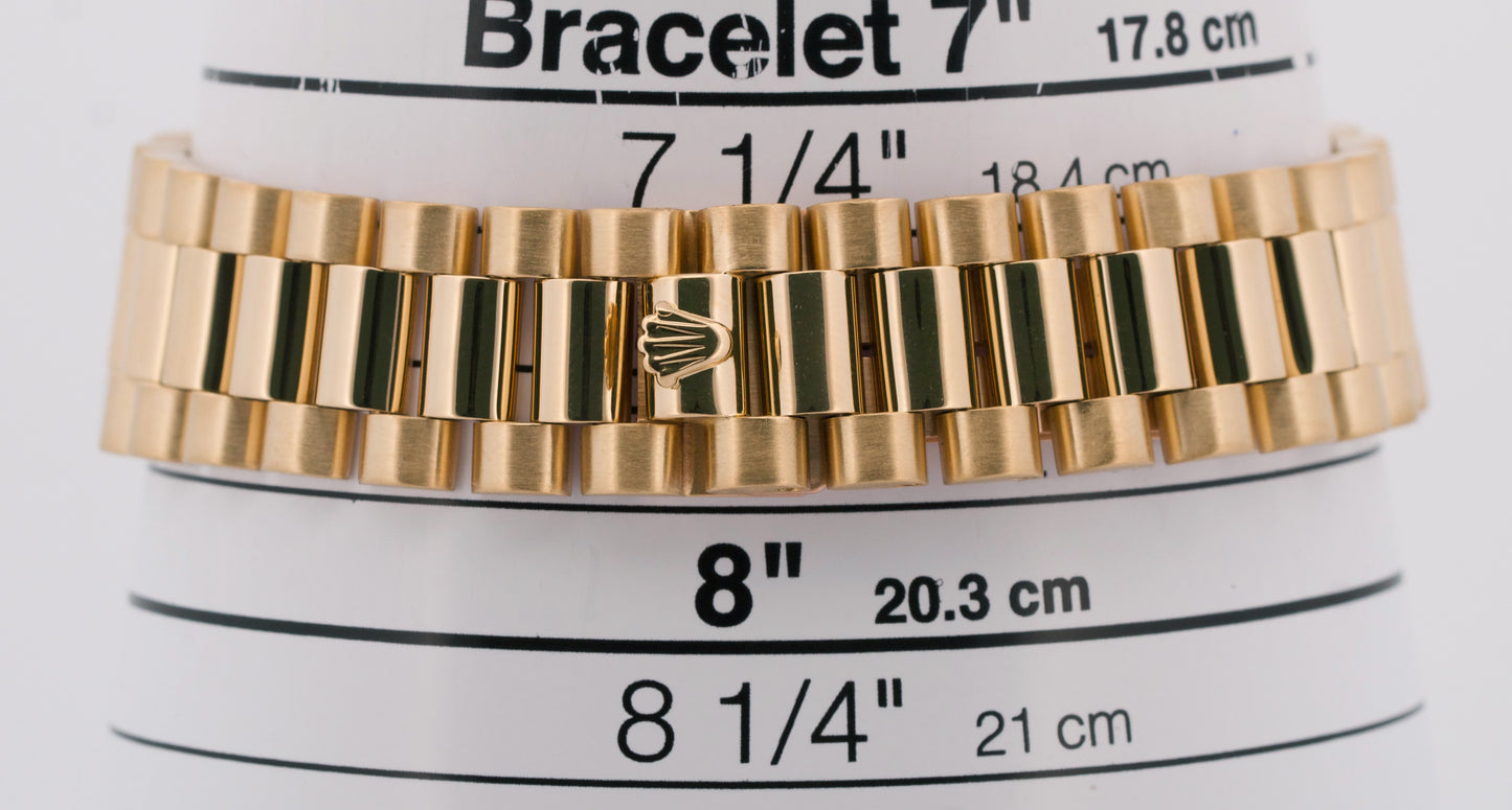 1998 PAPERS Rolex Day-Date President WHITE ROMAN 18K Yellow Gold 36mm 18238 BOX