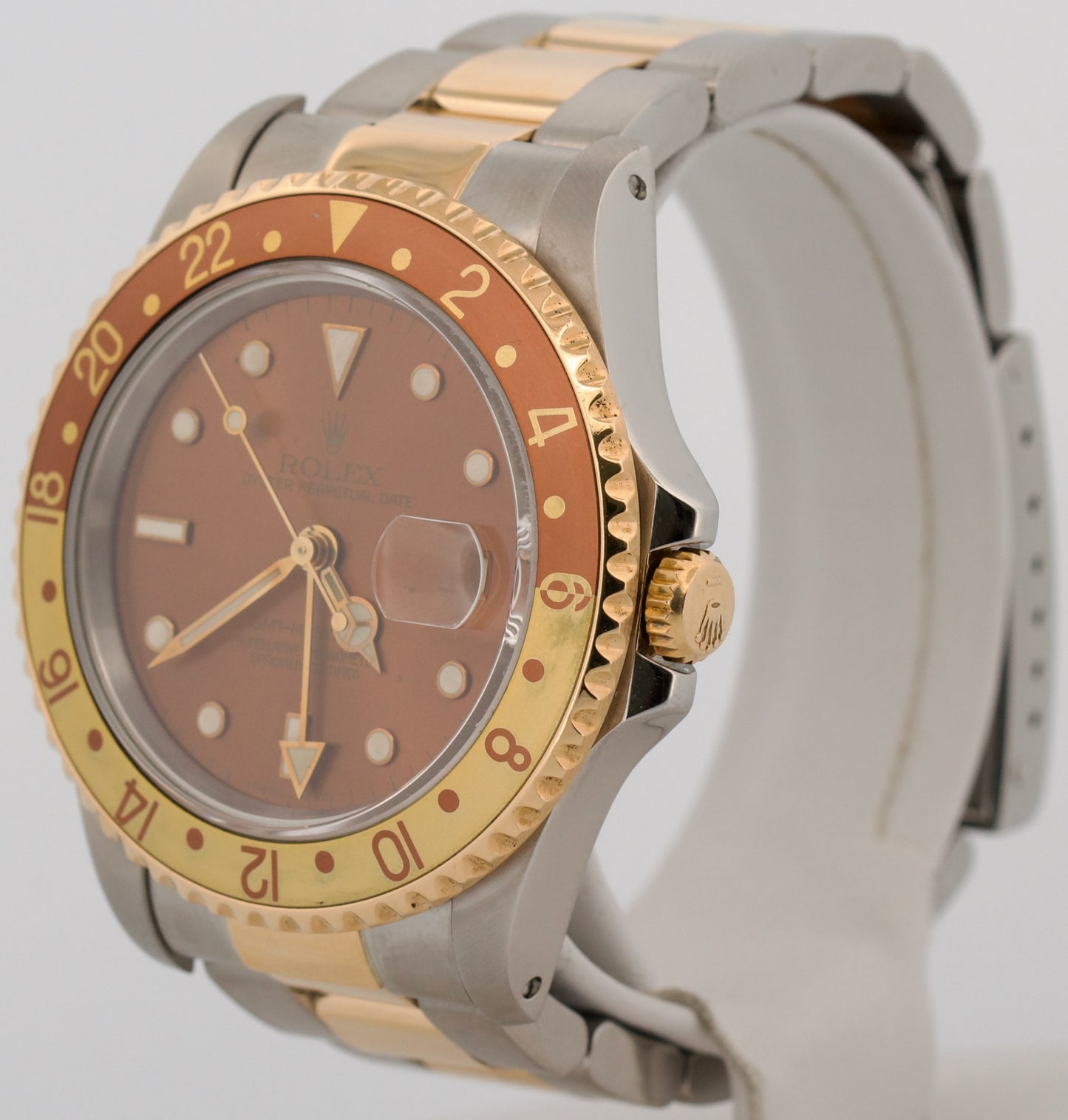 1991 Rolex GMT-Master II Brown ROOT BEER Two-Tone 18K Gold Steel OYSTER 16713