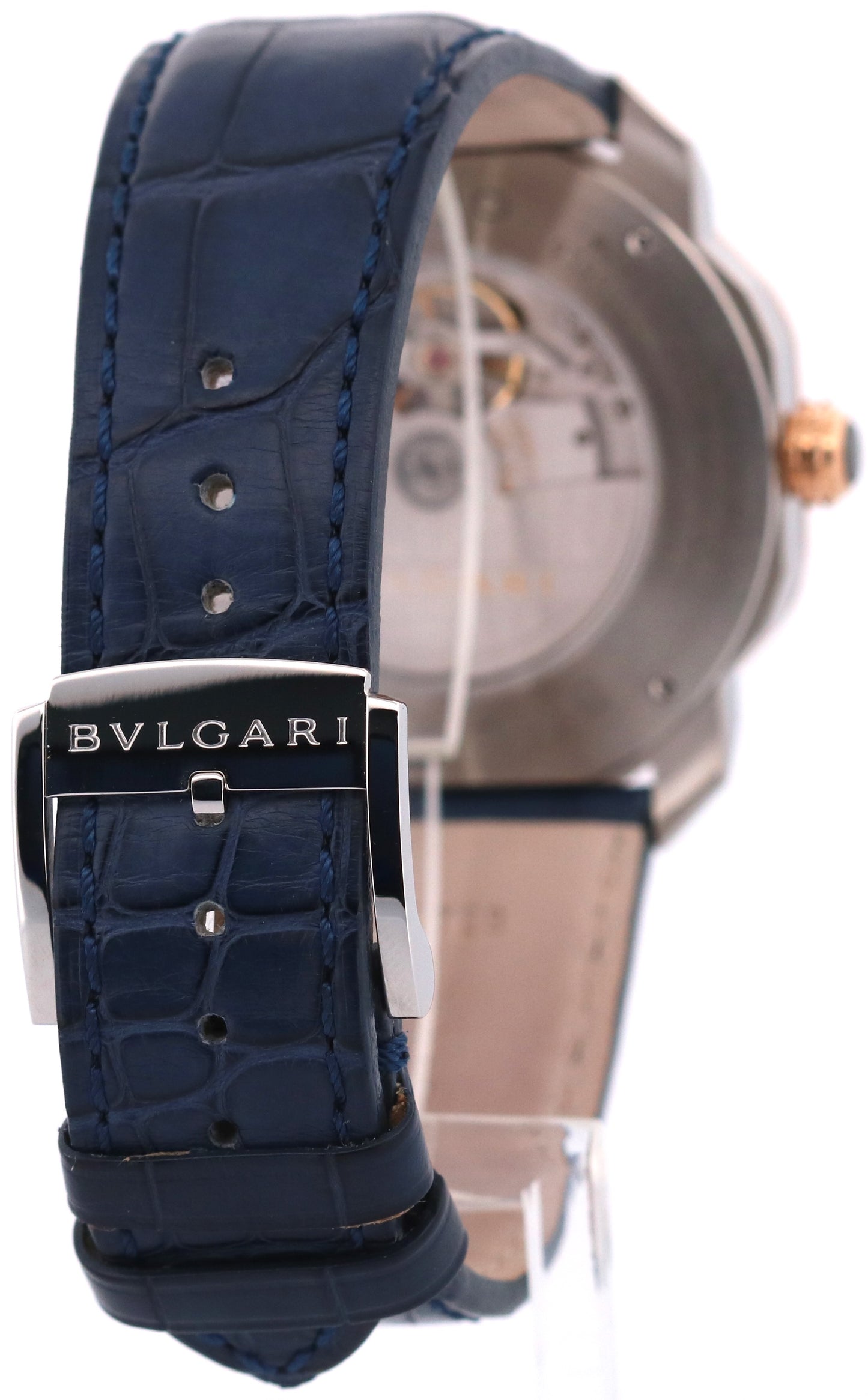 2023 PAPERS BVLGARI Bulgari Octo Roma BLUE 41mm 18K Rose Gold Steel 103205 BOX