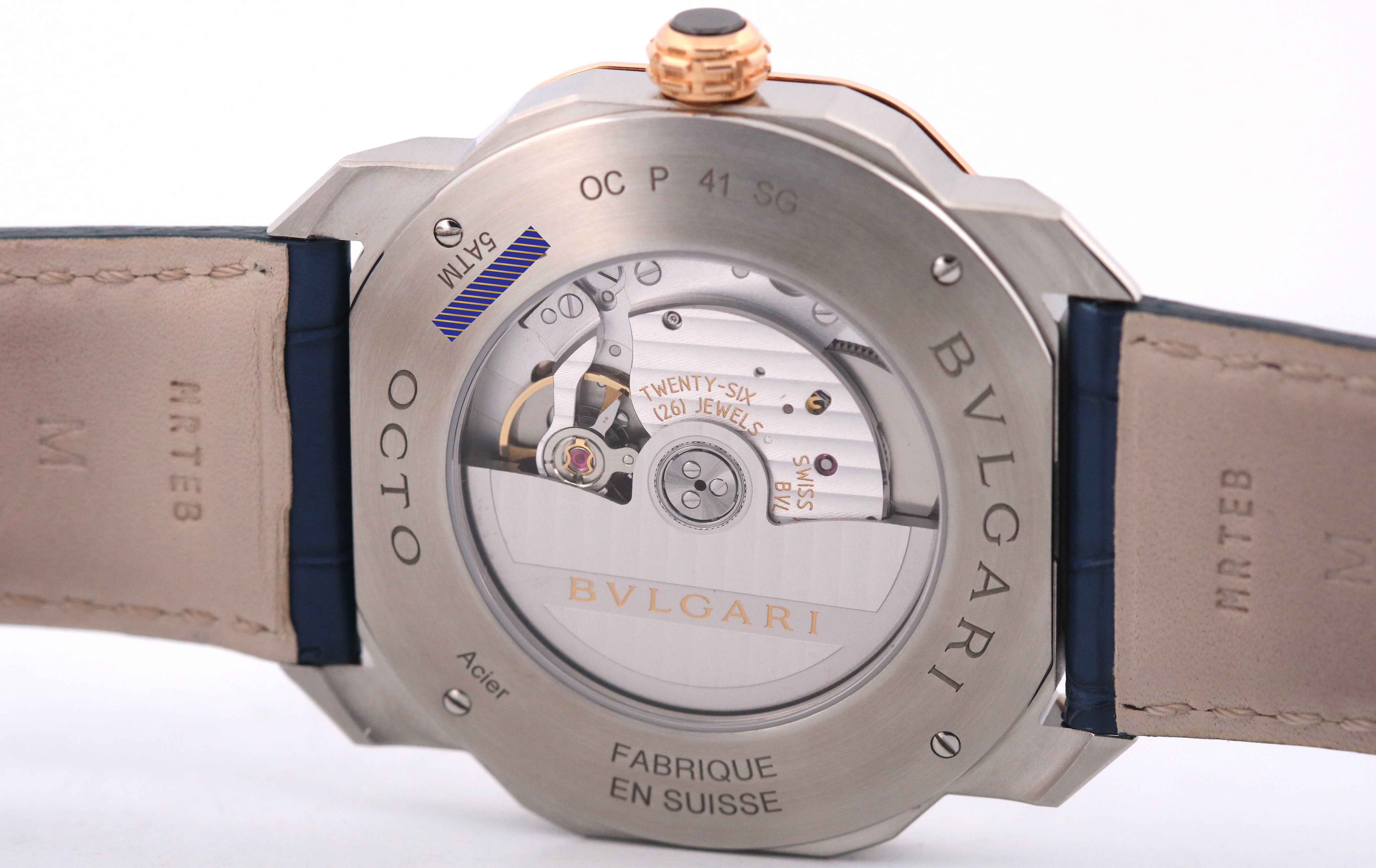 2023 PAPERS BVLGARI Bulgari Octo Roma BLUE 41mm 18K Rose Gold