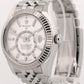 2024 PAPERS Rolex Sky-Dweller WHITE 42mm Steel 18K Gold JUBILEE Watch 336934 BOX