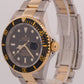 2017 RSC Rolex Submariner Date 40mm BLACK 18K Yellow Gold NO-HOLES Steel 16613