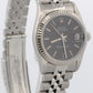 Rolex DateJust 31mm BLACK Steel Midsize 18K Steel Fluted JUBILEE Watch 68274