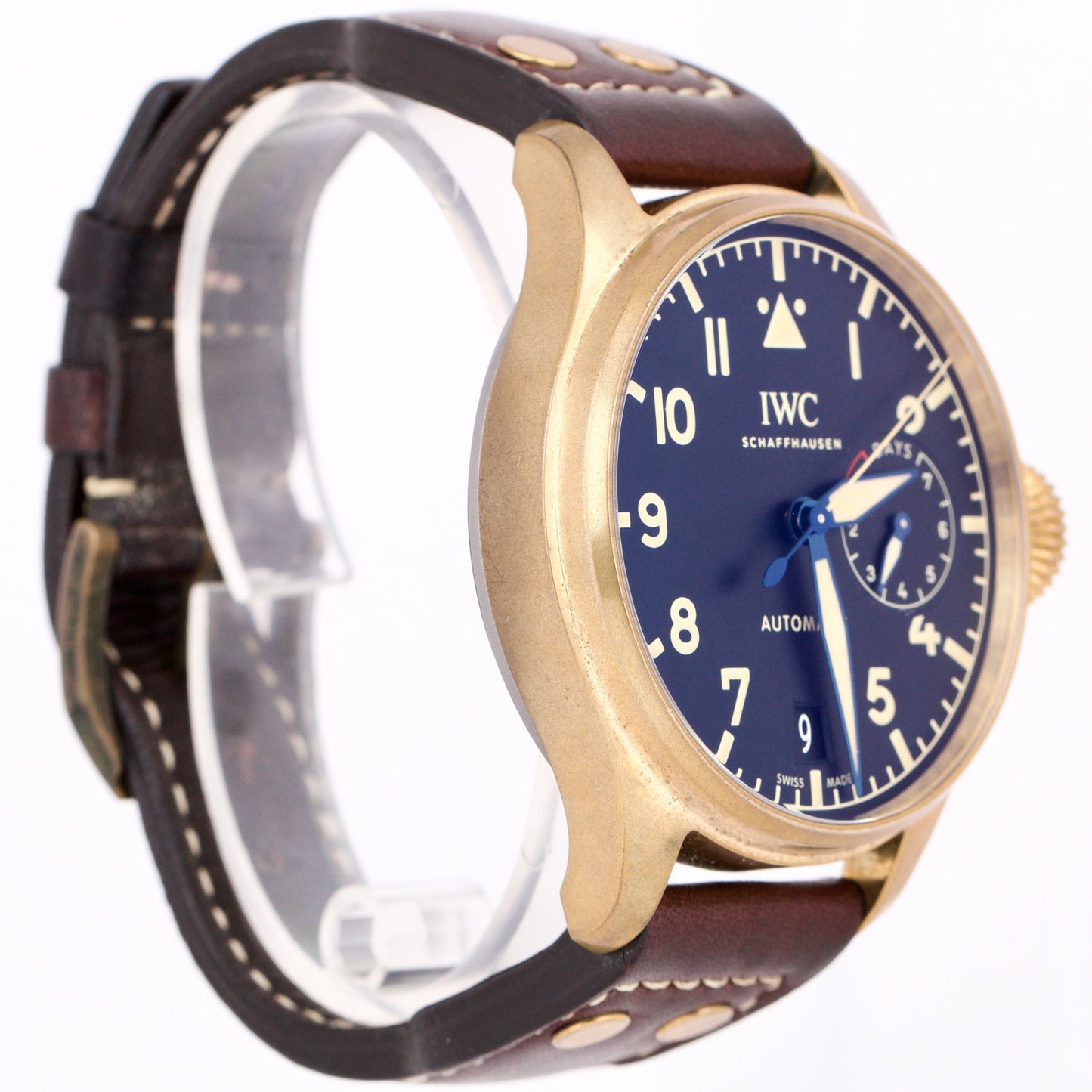IWC Big Pilot BRONZE Black Arabic Automatic Brown Leather 46mm Watch IW501005