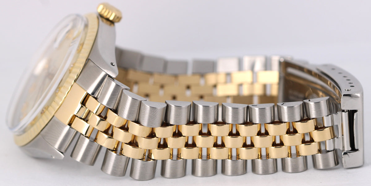 Vintage Rolex Datejust 1601 Two-Tone 18k Gold Steel Champagne Diamond 36mm Watch