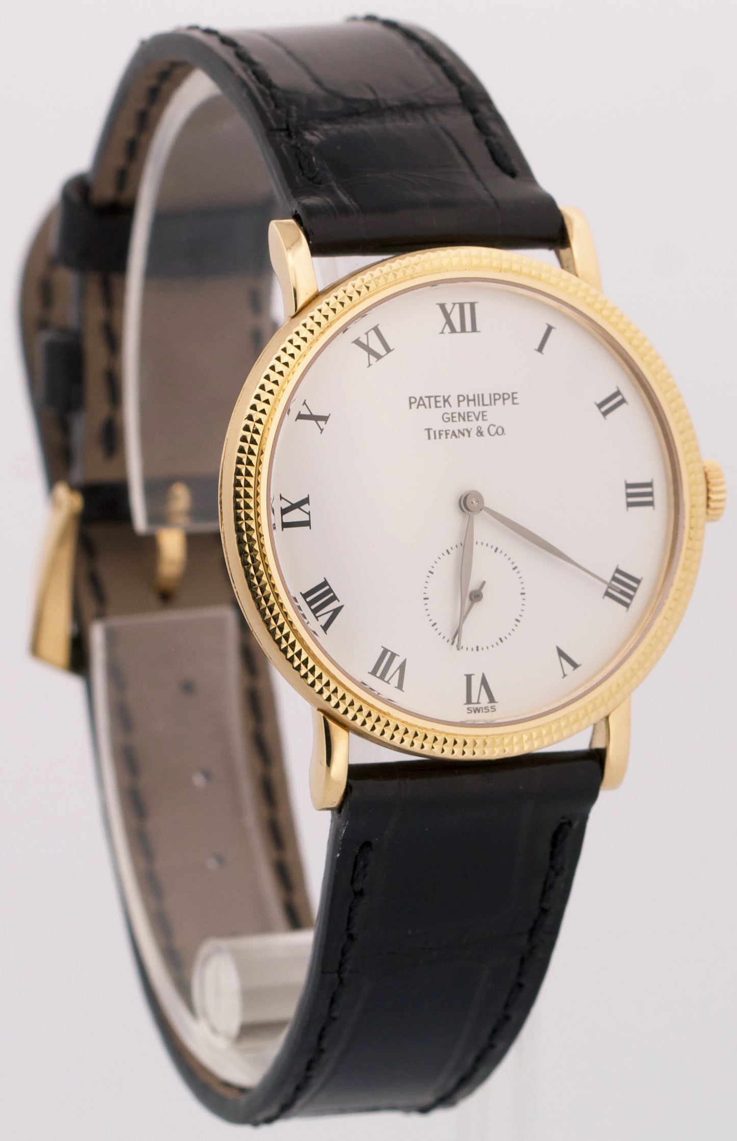 Patek Philippe Calatrava 33mm White Roman TIFFANY Manual 18K Yellow Gold 3919J