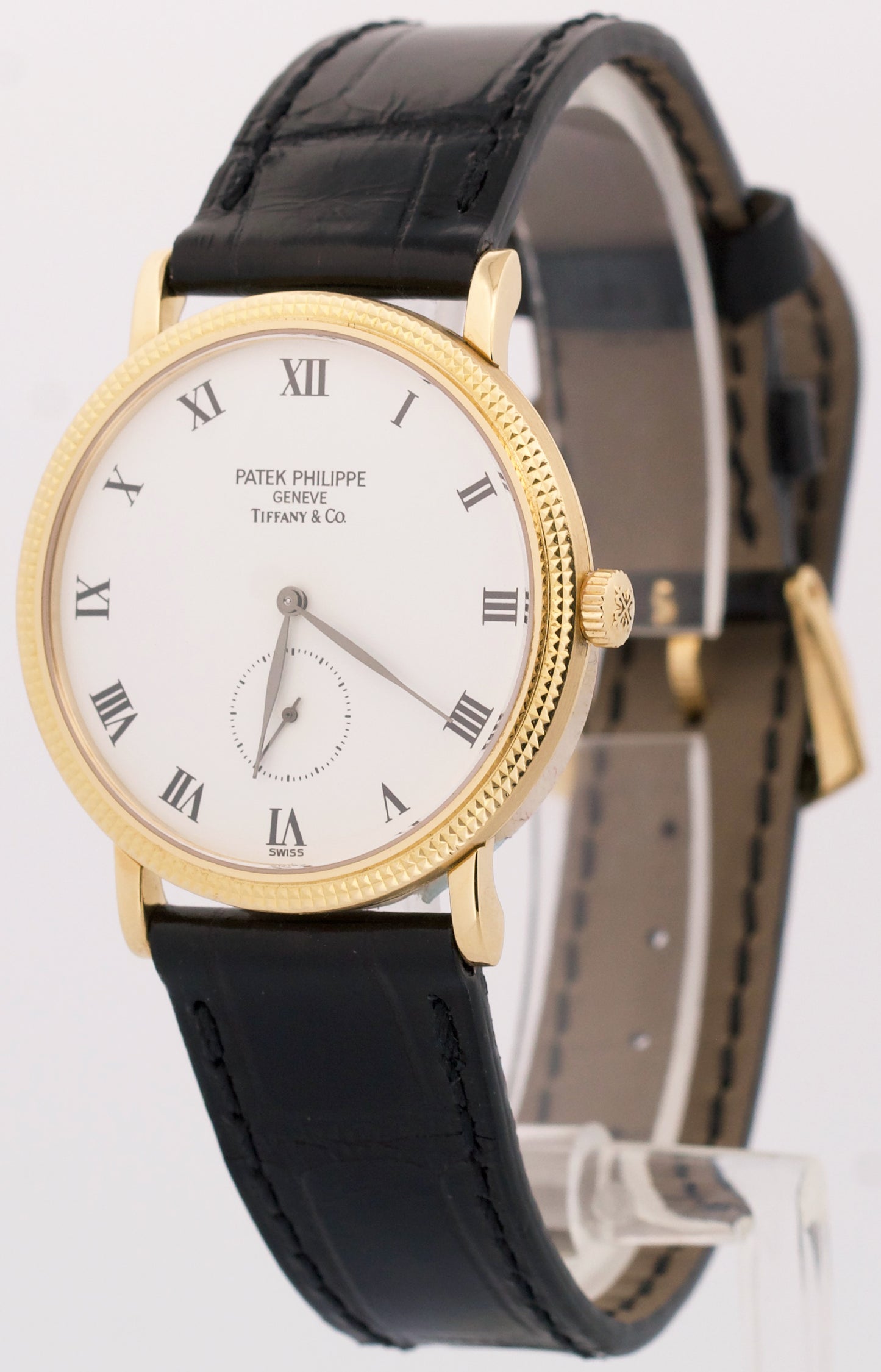 Patek Philippe Calatrava 33mm White Roman TIFFANY Manual 18K Yellow Gold 3919J