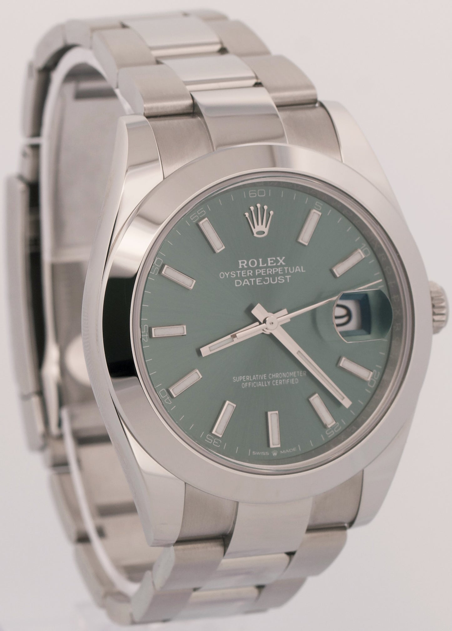 UNWORN 2026 PAPERS Rolex DateJust 41 MINT GREEN Steel OYSTER 41mm 126300 BOX