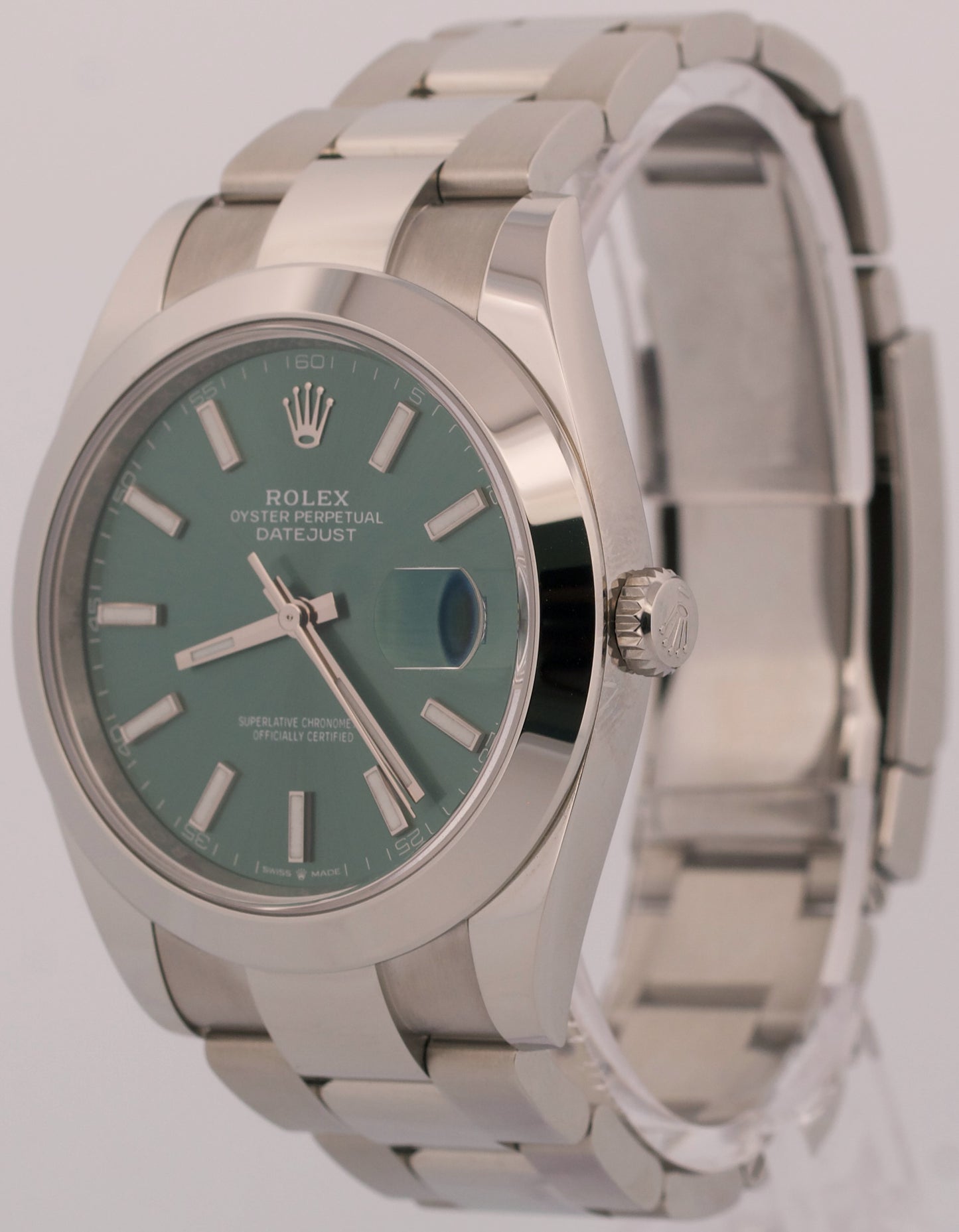 UNWORN 2026 PAPERS Rolex DateJust 41 MINT GREEN Steel OYSTER 41mm 126300 BOX