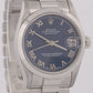 MINT Ladies Rolex DateJust President BLUE ROMAN 31mm PLATINUM Smooth 78246 Watch