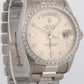 Rolex Day-Date President Silver FACTORY DIAMOND BEZEL 36mm 18K White Gold 18049