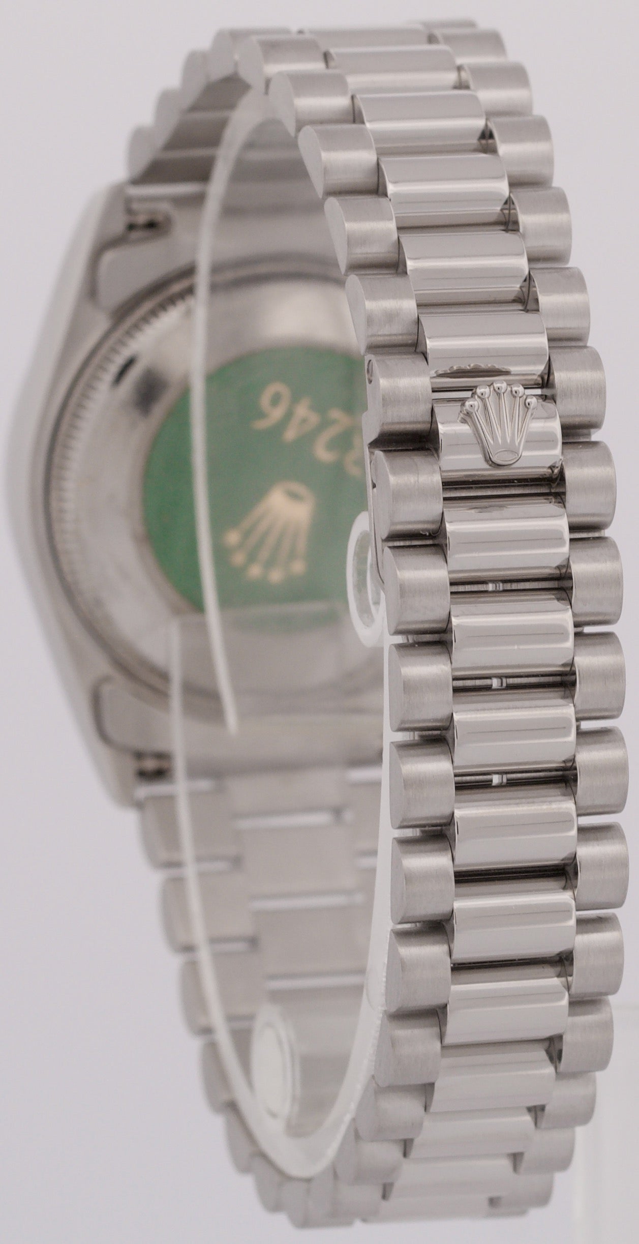 MINT Ladies Rolex DateJust President BLUE ROMAN 31mm PLATINUM Smooth 78246 Watch