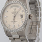 Rolex Day-Date President Silver FACTORY DIAMOND BEZEL 36mm 18K White Gold 18049