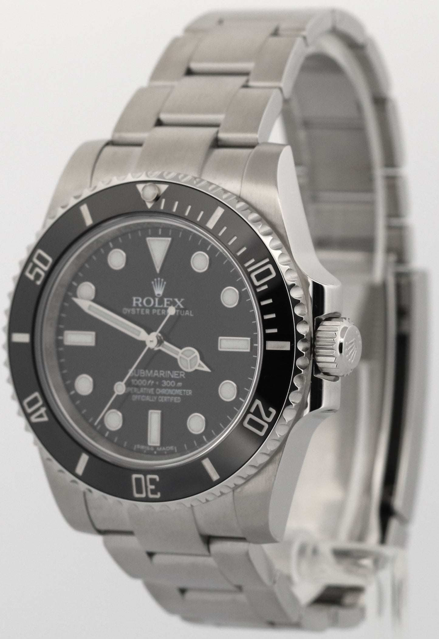 PAPERS Rolex Submariner No-Date Steel 40mm BLACK Ceramic Steel Watch 114060 BOX