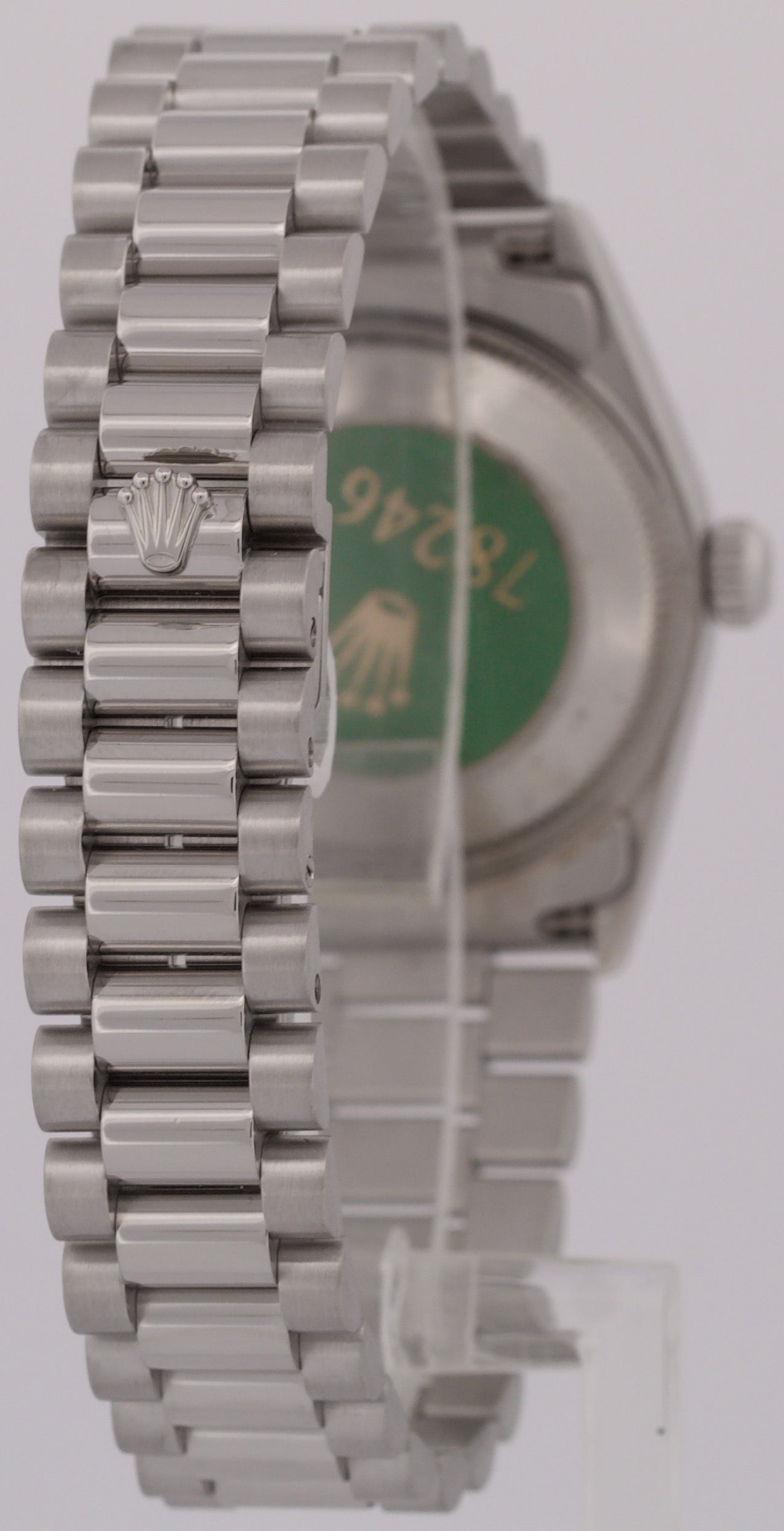 MINT Ladies Rolex DateJust President BLUE ROMAN 31mm PLATINUM Smooth 78246 Watch