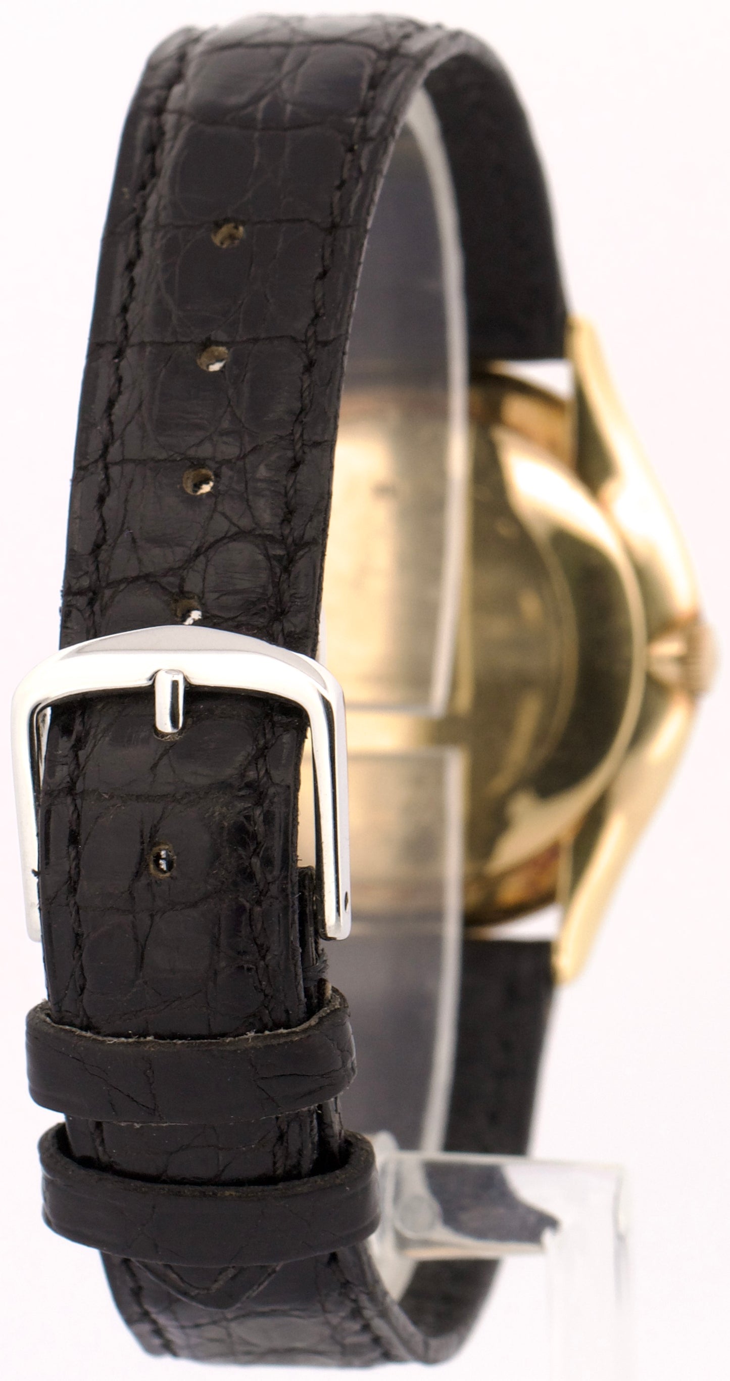 VINTAGE Patek Philippe Calatrava 33mm IVORY Manual 18K Yellow Gold Leather 2507