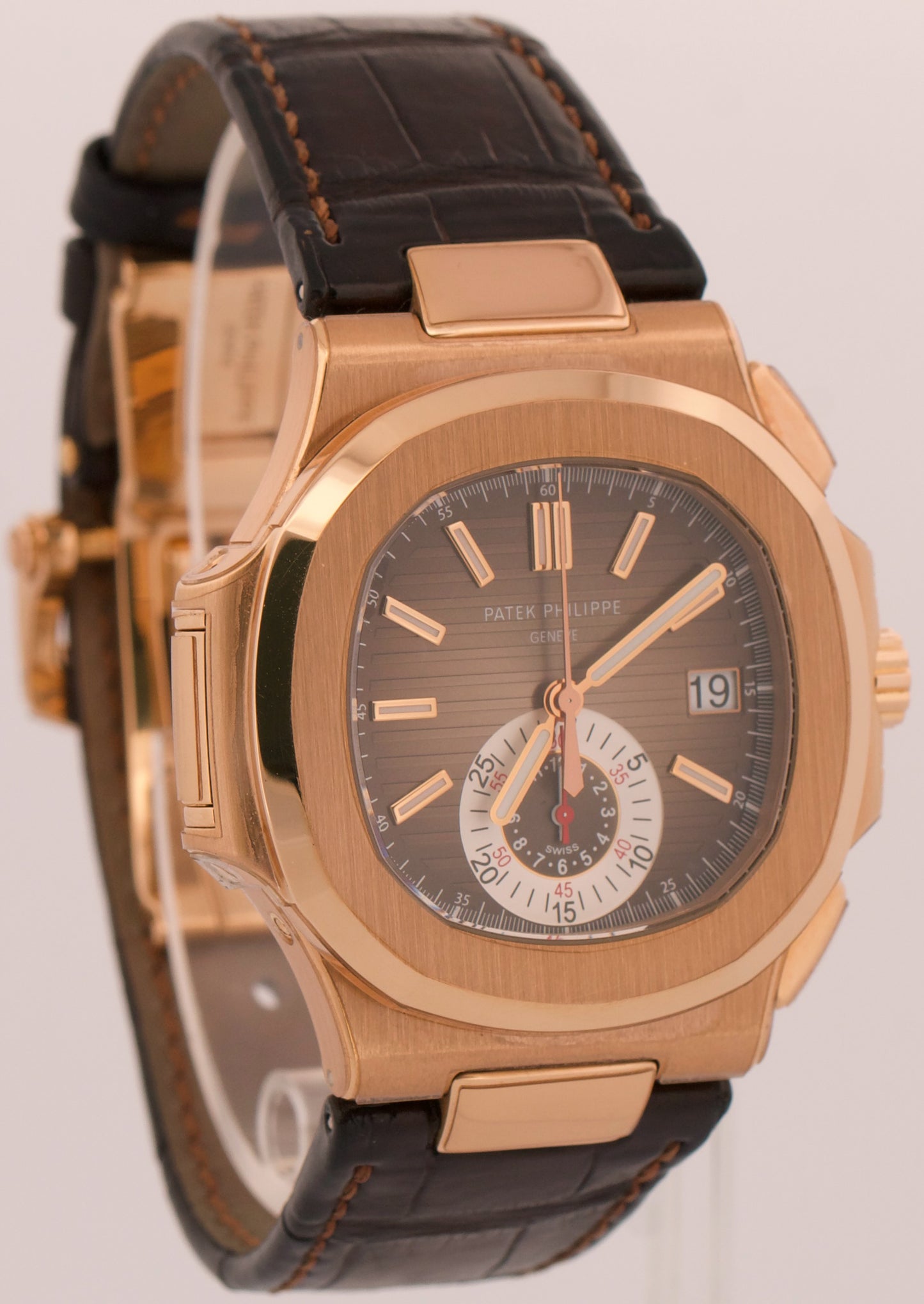 2014 PAPERS Patek Philippe Nautilus 40.5mm CHOCOLATE 18K Rose Gold 5980R-001 BOX