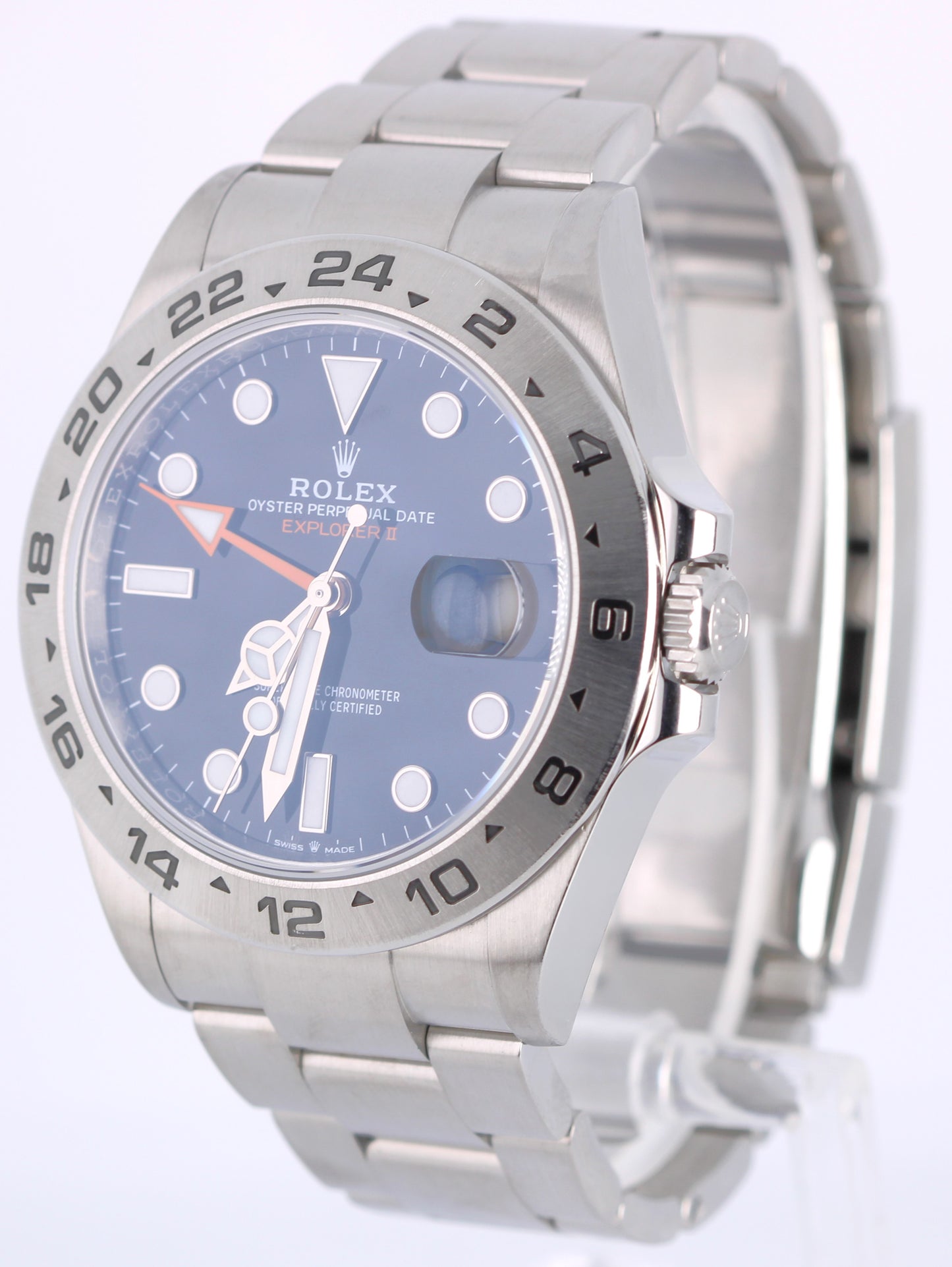 2024 Rolex Explorer II 226570 Black 42mm Orange Stainless Steel Watch Box Papers