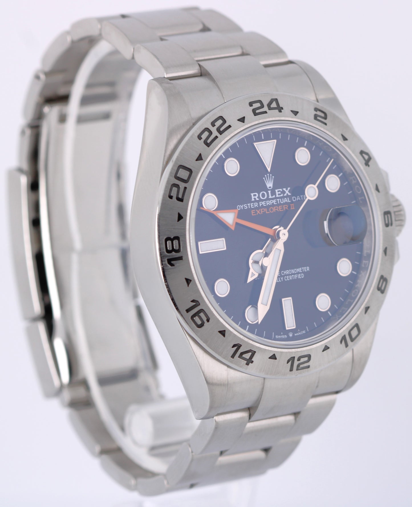 2024 Rolex Explorer II 226570 Black 42mm Orange Stainless Steel Watch Box Papers
