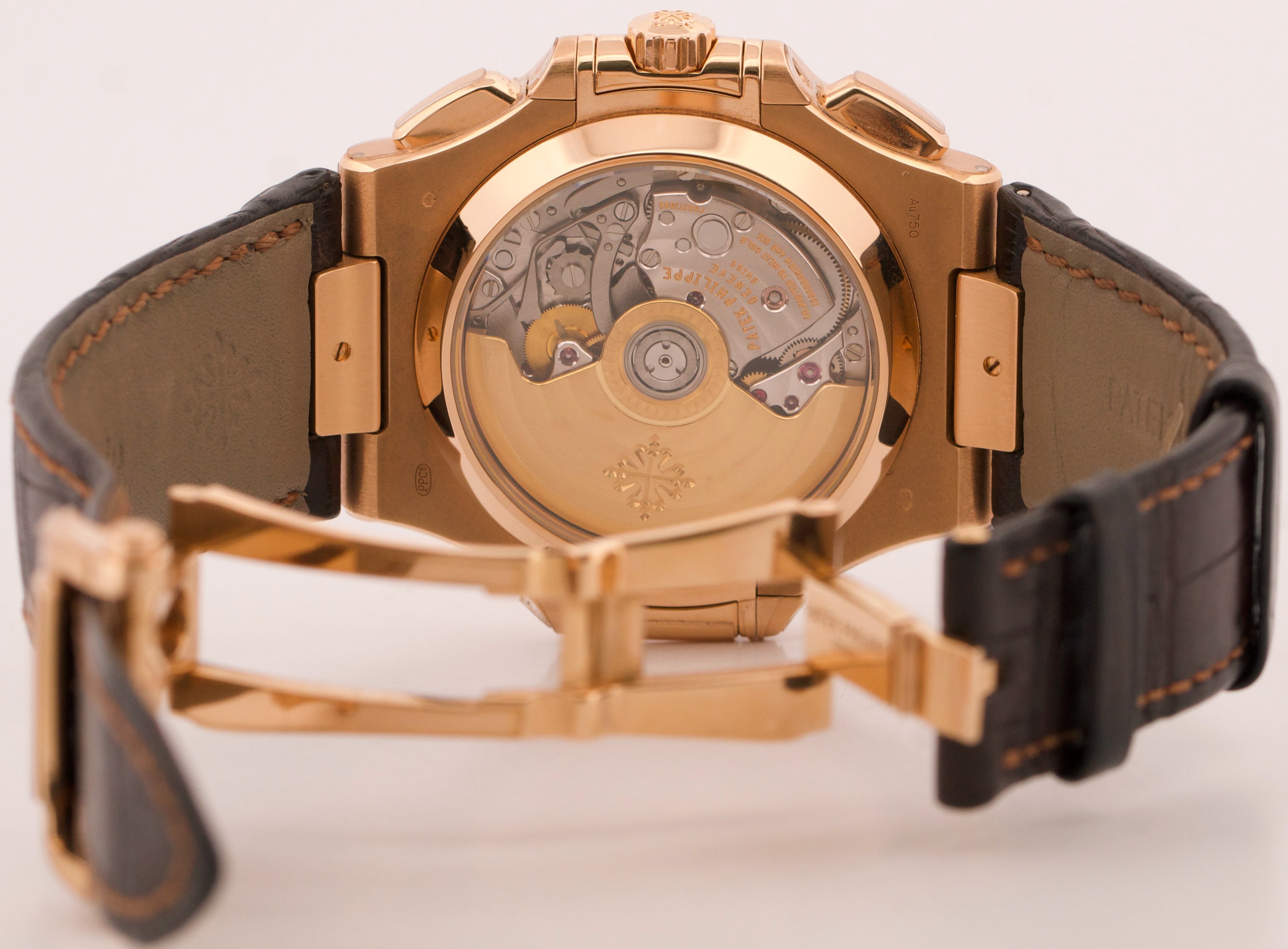 超美品 PATEK PHILIPPE ゴールド カフリンクス 2014 PAPERS Patek Philippe Nautilus 40.5mm CHOCOLATE 18K Rose Gold