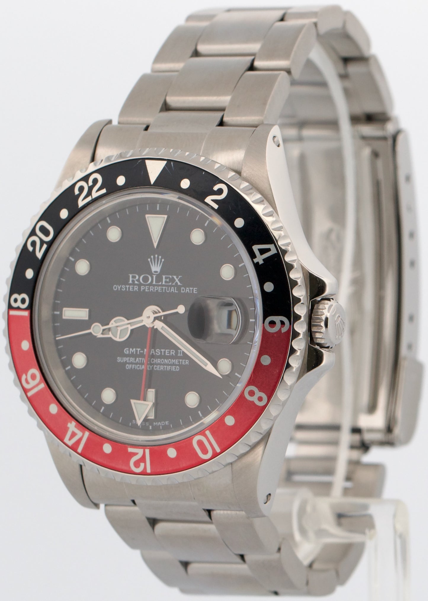 1995 Rolex GMT-Master II 40mm COKE Red Black Stainless Steel Oyster 16710 Watch